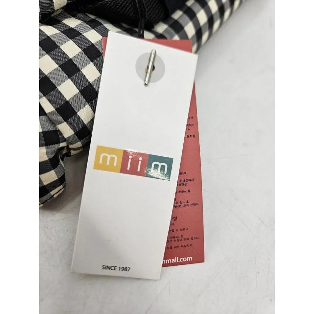 New Miim Cube Backpack Black Ivory Check Gingham for 13